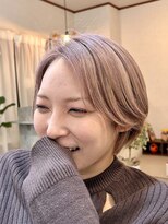 栞美容室&nbsp;ミルクティー＋前下がりボブ