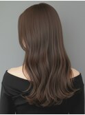 韓国風女神ロングレイヤー×艶ショコラベージュ20代30代赤羽