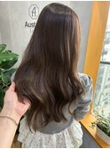 ブリーチ無しのオリーブブラウン
