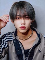 MEN'S HAIR BLEACHi 高崎ruen店【11月上旬オープン(予定)】 【BLEACHi】クールシルバー×ハイライトラウンドマッシュ