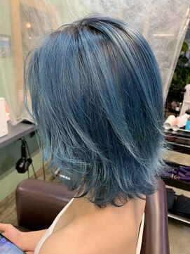 ローレンアンドパレード 並木坂店(Lauren&Parade) レイヤーボブ×アクアブルー/熊本/上通/下通