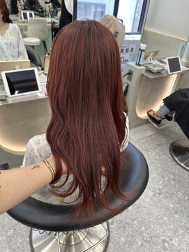 ロンド マーレ 天神大名店(Lond mare) ピンクブラウン/暖色カラー/カシスピンク/韓国ヘア/顔周りカット