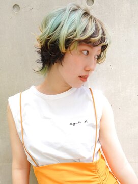 オーバーヘアー 尼崎店(over hair) 【over hair】アンブレラカラー×マッシュショート