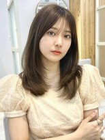 アフロートリノ(AFLOAT Leino)&nbsp;2wayバング 韓国前髪 シースルー ミディアム くびれ