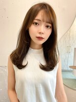 ルームバイシー 新宿(Loom. by Sea)&nbsp;韓国風前髪/シルキーベージュ/グレージュカラー/斜めバング