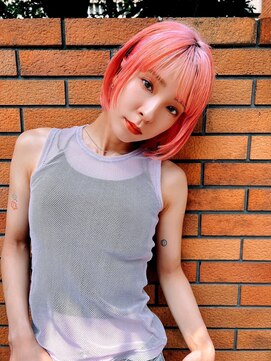 エイミー(Aimee) Aimee町田　丸みボブ×ライトピンク