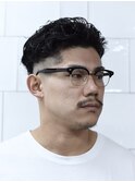 ハイライトマッシュパーマウルフアッシュブラック