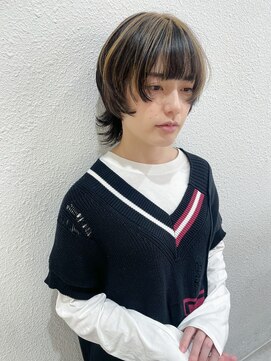 ニュート(Neut ) アンブレラカラー/ベージュ/顔まわりレイヤーウルフミディアム