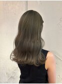 ブリーチなし透明感オリーブグレージュカラー