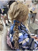 サイド編みおろし