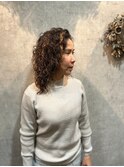 華やかさをプラスする女性の縦落ちハードパーマ プードルヘア