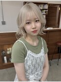 ホワイトミルクティー/ケアブリーチ/ボブ/似合わせカット/梅田