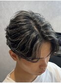 熊本メンズヘアニュアンスセンターパートハイライトメッシュ