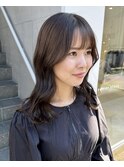 アッシュブラウンカラー/セミロングヘア
