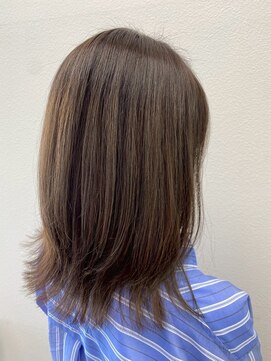 プランタン(Printemps) くびれヘア切りっぱなしセミディ×ダークブラウン20代30代40代