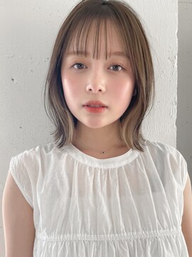 リヤン 表参道(lyann) イメチェンピンクベージュ前髪イヤリングカラーa