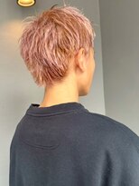 ナカオコアフュール(NAKAO COIFFURE)&nbsp;ブリーチ メンズショート ミルクティーピンクベージュ 20代