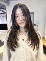 アルバム 銀座(ALBUM GINZA)&nbsp;ロング顔周りレイヤー美髪韓国ヘア_ba549232