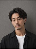 30代センターパート×ニュアンスパーマ×メンズカットmen's