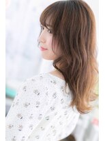 ミック ヘアアンドメイク アップ 駒込店(miq Hair&Make up)&nbsp;ショコラベージュシースルーバング甘辛グラマラスくびれヘア