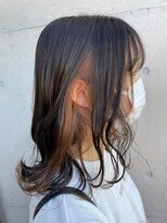 アチーブ ヘア デザイン(achieve hair design)&nbsp;#インナー#コントラスト#オレンジ#ニュアンス#黒髪#外ハネ