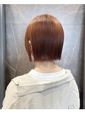 hair lux【中村優希】オレンジカラーミニボブ