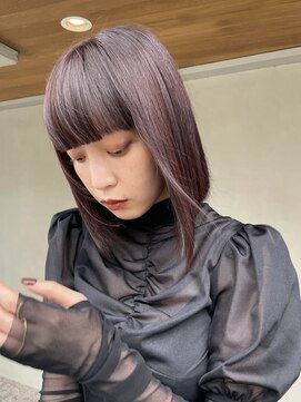 オーリーエトワ 御器所(oorry.etwa) 前下がりボブミニボブロブワインレッドカシスピンク