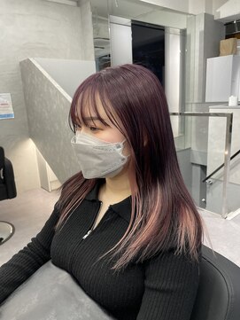 ファイブバイジエクト 堀江(FIVE by The Ect) インナーカラー　カシスピンク　コットンピンク　ピンクカラー