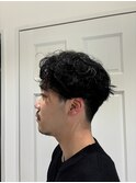 癖を活かしたセンターパート