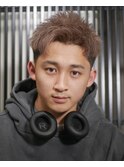 短髪アップバングパーマ/メンズ/刈り上げ/眉毛/ツイスト