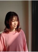 ピンクベージュ【ブリーチ/ハイライト/パーマ】