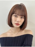 【ボブ】結べるボブ/ミニウルフ/チェリーブラウン/美髪