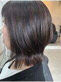 外はねボブ　白髪ぼかし