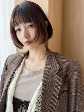 オン キャナルシティ博多前店(on) 【晴音】フレンチボブ/マロンブラウン/ショート/30代