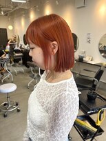 ラック 津田沼(LUCK)&nbsp;オレンジ/韓国ボブ/ブリーチ/ダブルカラー/似合わせカット