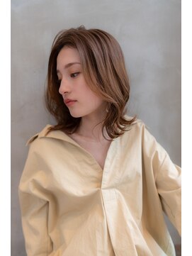 ケアリー 武蔵小杉(Carelly) 大人かわいい前髪セシルカットココアブラウンフリンジウェーブ