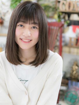 カバーヘア イヴ 戸頭店(COVER HAIR EVE) 大人かわいい黒髪ワンカール小顔ロブスタイルg戸頭20代30代40代