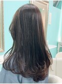 グレーベージュ×ふんわりカール[縮毛矯正/酸性ストレート]