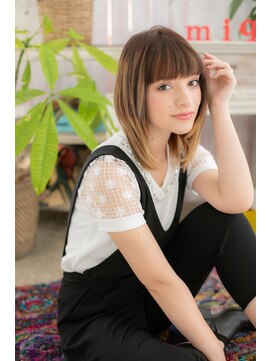 ミック ヘアアンドメイク アップ 駒込店(miq Hair&Make up) インナーハイライト外国人風グラマラスレイヤーミディアムb1