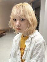 ヒビヲ(HIBIO) ショートボブケアブリーチダブルカラーミニボブハイトーンカラー