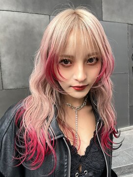 エゴル ナゴヤサカエ(ENGOL NAGOYA SAKAE) レッド×ホワイトパールベージュ/ハイトーンカラー