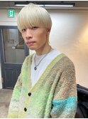 【White blond】メンズウルフ/マッシュウルフ/抜きっぱなしヘア