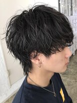 韓国マッシュウルフ緩めシャドウパーマルーズパーマ20代原宿