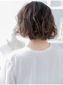 ■くすみベージュゆるふわ抜け感小顔ボブパーマ401越谷30代40代