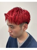 ベリーショートアップバング×クレイジーレッド