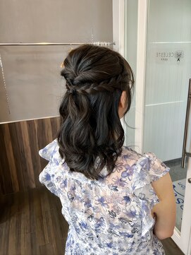 セレスト 福岡天神店(CELESTE) ＊大きめな編み込みのハーフアップ＊