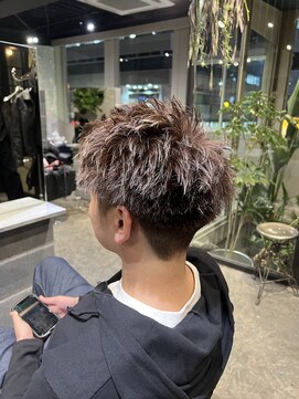 メンズ ドミ(DOMI) スパイキーショート、ブラウンベージュ