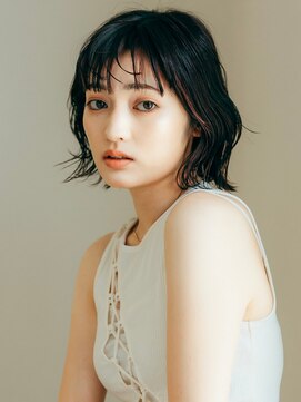 フレイムス ヘアアンドリラックス 赤羽店(Frames hair&relax) 大人可愛い波巻きウェーブ20代30代40代◎前髪あり濡れ髪ボブ赤羽