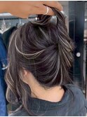 r435 ハイライトバレイヤージュ海外ヘアレイヤー白髪ぼかし