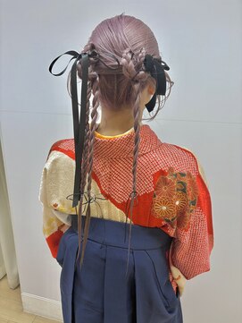 ケンジ 横浜(KENJE) ツインヘア/カチモリヘア/ベロアリボン/袴ヘア/卒業式